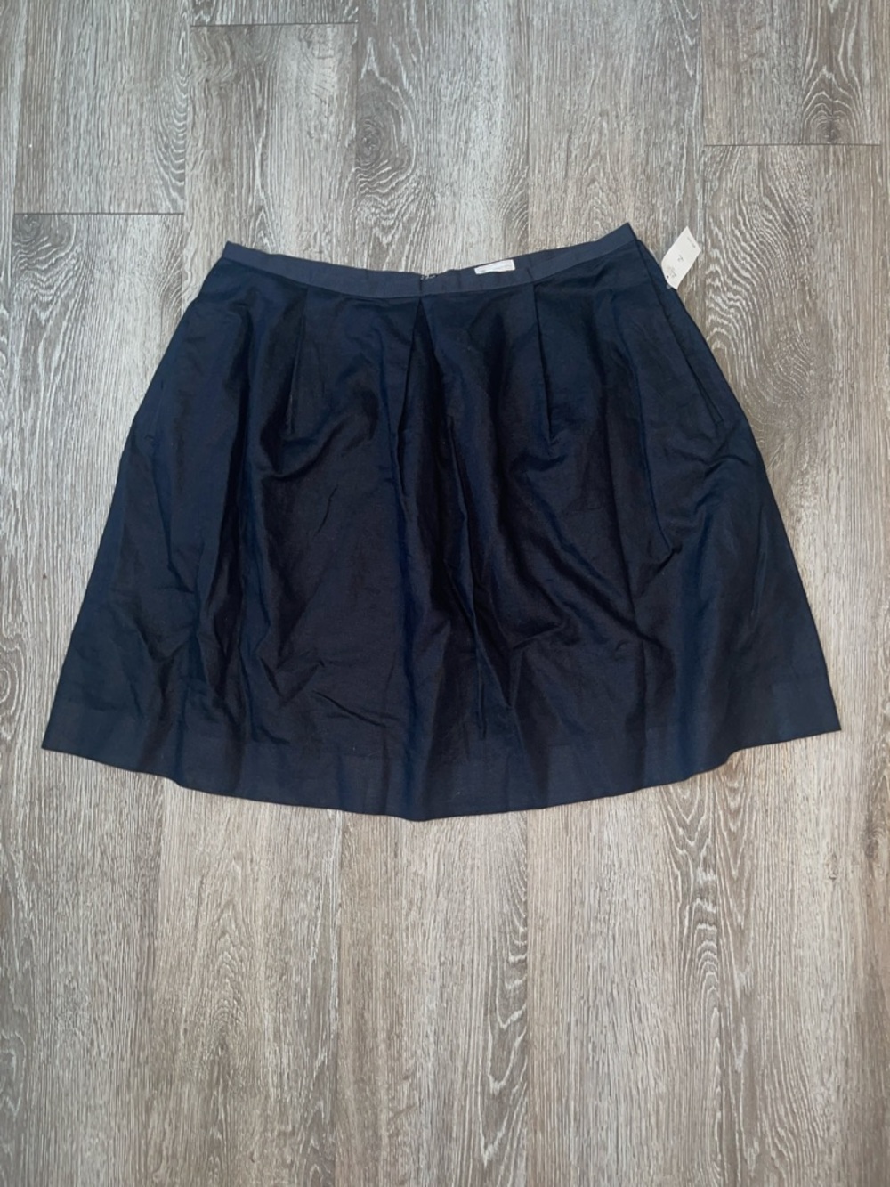 GAP black linen blend  Pleated Circle Skirt 12 tall casual business beach